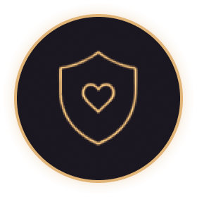 Shield with a heart representing privacy and care