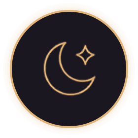 Moon and stars representing round-the-clock guidance