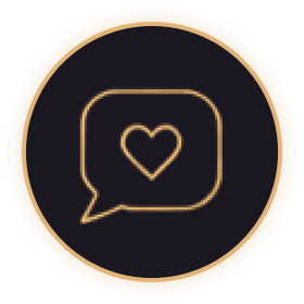 Chat bubble with a heart representing supportive conversations